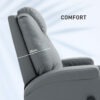 FA7c3719496d48056.jpg Massage Recliner Chair Leather Swivel Rocker Manual Reclining Chair with 8 Vibration Points, Cup Holders, Light Grey