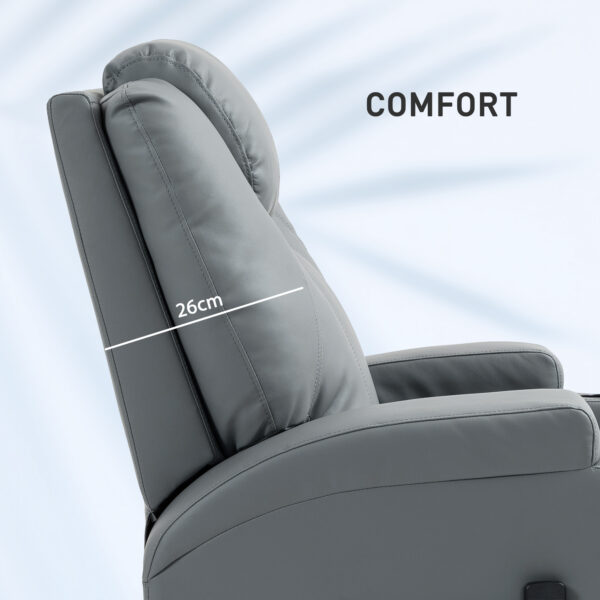 FA7c3719496d48056.jpg Massage Recliner Chair Leather Swivel Rocker Manual Reclining Chair with 8 Vibration Points, Cup Holders, Light Grey