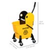 FLEdf719bb73d88ff.jpg 6.9 Gal/26L Mop Bucket, Mop Bucket with Wringer, Wheels and Handle, Yellow