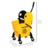 FLEdf719bb73d88ff.jpg 6.9 Gal/26L Mop Bucket, Mop Bucket with Wringer, Wheels and Handle, Yellow