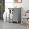 Kitchen Island, Compact Kitchen Cart on Wheels with Open Shelf & Storage Drawer for Dining Room, Kitchen, Grey