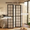 4 Panel Room Divider, 5.6 ft Folding Wall Divider Room Partition for Home Office, Bedroom, Living Room, Black