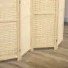 4-Panel Room Divider, 5.6 FT Bamboo Freestanding Folding Privacy Screen for Indoor Bedroom Office, Natural Wood