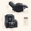 GH34341949579f07f.jpg Swivel Massage Recliner Chair Rocker, Overstuffed Manual Reclining Sofa, PU Leather Rocking Chair with Side Pockets, Cup Holders, for Living Room, Nursery, Black