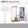 Wall Mount Mirrored Medicine Cabinet, Bathroom Mirror Cabinet with Adjustable Shelf, Double Soft Closing Doors, Light Lilac