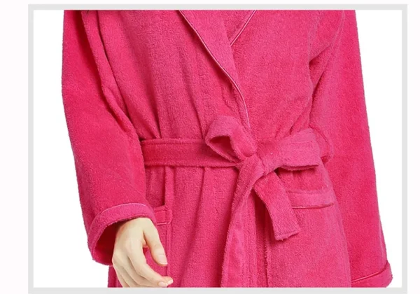 H0fef3335718646b3b520b4a257c43426P.webp Unisex 100% Cotton Toweling Terry Bathrobe – Soft Pink Home & Spa Robe (L–XL)