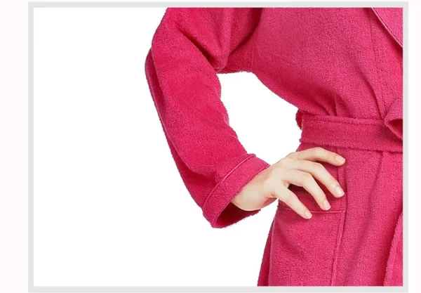 H1b0dd1e3dd214583a5f27e85361dd0e95.webp Unisex 100% Cotton Toweling Terry Bathrobe – Soft Pink Home & Spa Robe (L–XL)