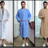 H603abb60da4e4197b97f2e765d1468f7o.webp 100% Cotton White Terry Fleece Long Bathrobe Winter Home Wear-Unisex