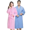 Home Bathrobe 100% Cotton pink Toweling Terry Robe Unisex lovers Soft Bath Robe Men And Women Nightrobe Sleepwear Casual  2024