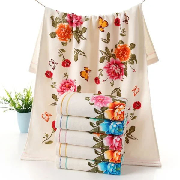 H667509568ac24256ae45351701a4fdb34.webp 2025 New Luxury 100% Cotton Towel with Bath Towels New Women Peony Beach Towel Bathroom Set for Family Guest Bathrooms Gym
