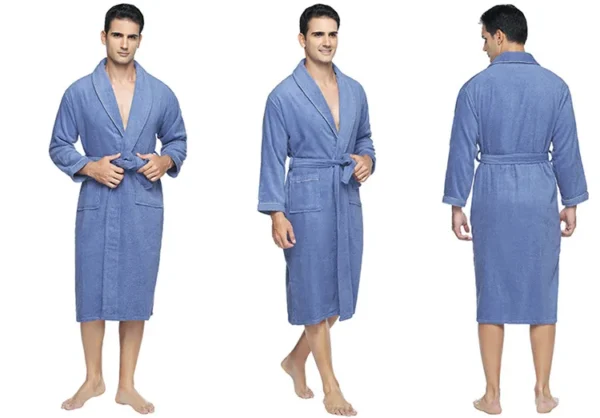 Home Bathrobe 100% Cotton pink Toweling Terry Robe Unisex lovers Soft Bath Robe Men And Women Nightrobe Sleepwear Casual  2024