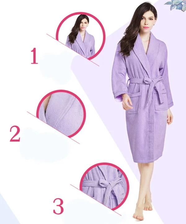 Home Bathrobe 100% Cotton pink Toweling Terry Robe Unisex lovers Soft Bath Robe Men And Women Nightrobe Sleepwear Casual  2024