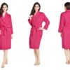 Home Bathrobe 100% Cotton pink Toweling Terry Robe Unisex lovers Soft Bath Robe Men And Women Nightrobe Sleepwear Casual  2024