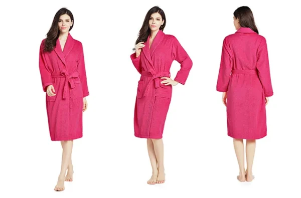 Home Bathrobe 100% Cotton pink Toweling Terry Robe Unisex lovers Soft Bath Robe Men And Women Nightrobe Sleepwear Casual  2024