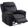 Manual Recliner Chair with Vibration Massage, Side Pockets, Microfibre Reclining Chair Nursing Chair for Living Room, Black