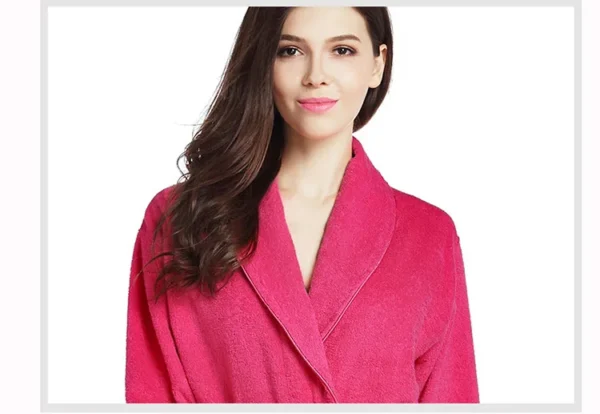 Haf577f23c1ef4de39f99523cdcf96c35F.webp Unisex 100% Cotton Toweling Terry Bathrobe – Soft Pink Home & Spa Robe (L–XL)