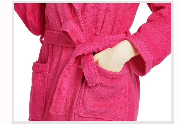 Home Bathrobe 100% Cotton pink Toweling Terry Robe Unisex lovers Soft Bath Robe Men And Women Nightrobe Sleepwear Casual  2024