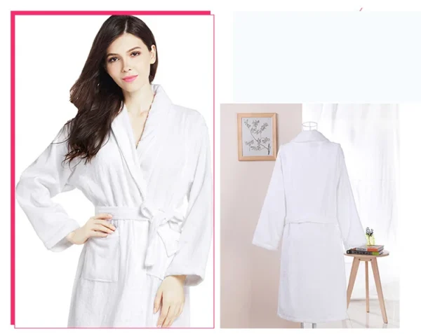 Hc8ea29be458e4a0e89e3a67964031eeaG.webp Unisex 100% Cotton Toweling Terry Bathrobe – Soft Pink Home & Spa Robe (L–XL)