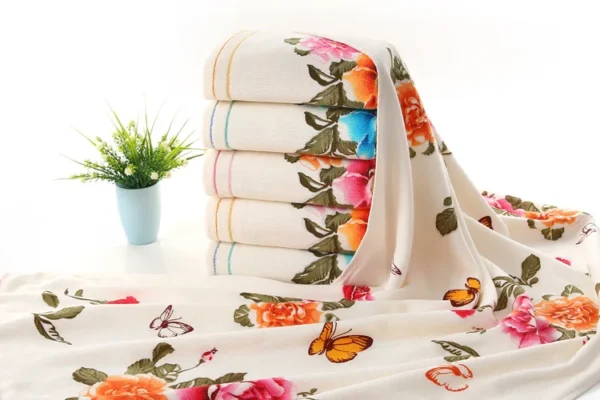 Hdd5c3565217849d3952ea27e63b325a6S.webp 2025 New Luxury 100% Cotton Towel with Bath Towels New Women Peony Beach Towel Bathroom Set for Family Guest Bathrooms Gym