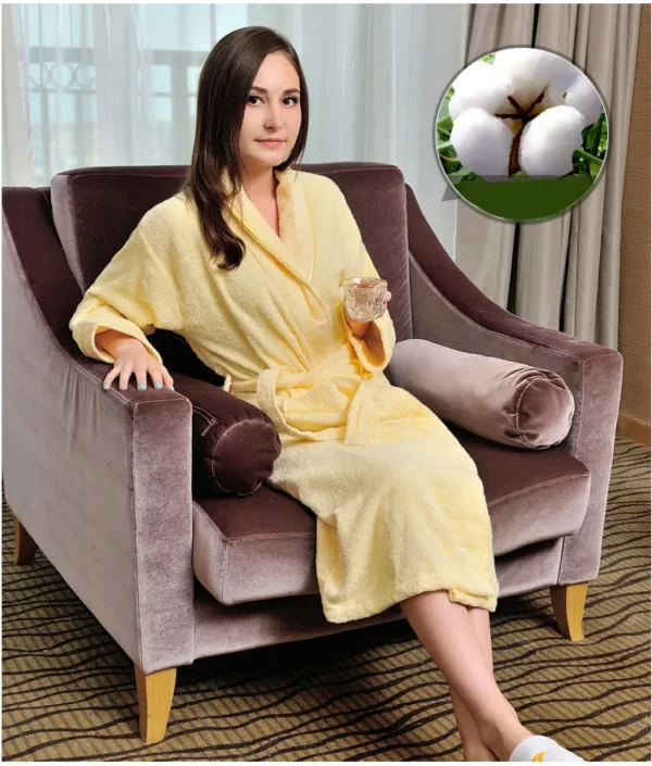 Hdf72b695eab24ea49e338746cf301b6aT.webp 100% Cotton White Terry Fleece Long Bathrobe Winter Home Wear-Unisex