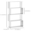 5-Tiers Geometric Wooden Bookcase S-Shaped Storage Bookshelf Display with Metal Frame for Living Room, Bedroom, Home Office, White