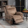Manual Recliner Chair with Vibration Massage, Side Pockets, Microfibre Reclining Chair Nursing Chair for Living Room, Brown