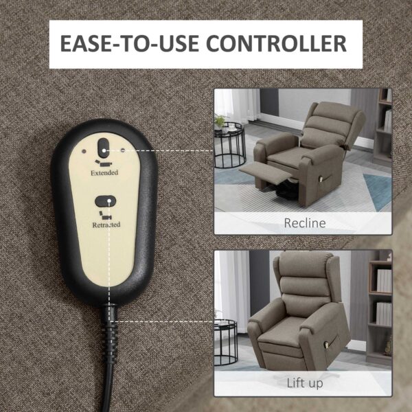 Lift Chair for Elderly, Power Chair Recliner with Footrest, Remote Control, Side Pockets for Living Room, Brown
