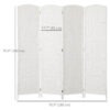 6ft Folding Room Divider, 4 Panel Wall Partition with Wooden Frame for Bedroom, Home Office, Natural