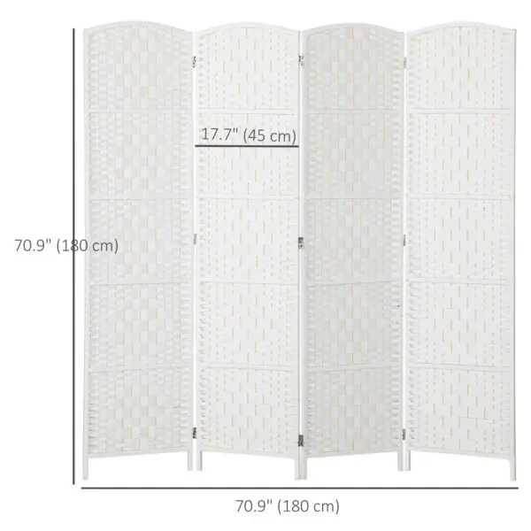 HuEac119c4c968059.jpg 6ft Folding Room Divider, 4 Panel Wall Partition with Wooden Frame for Bedroom, Home Office, Natural