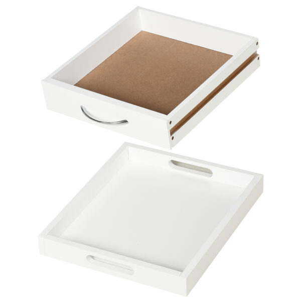 Bar Cart, 4-Tier Kitchen Cart with Removable Serving Tray, Kitchen Shelves on Wheels with Drawer for Dining Room, Living Room, White