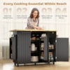 I56bea19b9d6189c2.jpg Kitchen Island Cart, Rolling Kitchen Island Table with Drop Leaf, Drawer, Spice and Towel Rack, Black