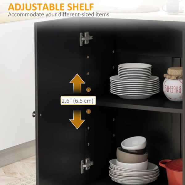 Kitchen Island on Wheels, Kitchen Cart with Drop Leaf, Drawers, Black