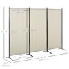 6' 3 Panel Room Divider, Double Hinged Folding Wall Divider, Indoor Privacy Screen for Home Office, Beige