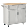 41" Rolling Kitchen Island, Kitchen Cart on Wheels with 2 Storage Drawers, 2 Door Cabinets and Towel Rack for Dining Room (Grey, 2-Doors)