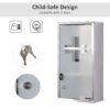 Wall Mount Medicine Cabinet Bathroom Cabinet with 2 Shelves, Stainless Steel Frame and Glass Door, Lockable with 2 Keys