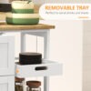 Kitchen Cart on Wheels, Rolling Kitchen Island Cart with Wood Top, 3 Drawers and Shelves for Home Dining Area