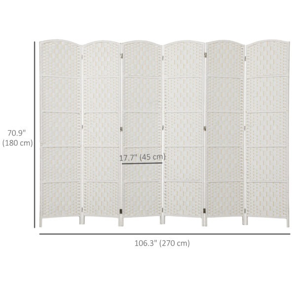 KOG01c19c4cb0bf1f.jpg 6ft Folding Room Divider, 6 Panel Wall Partition with Wooden Frame for Bedroom, Home Office, Natural