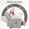 Manual Recliner Chair with Vibration Massage, Thick Foam Padding, Side Pockets for Living Room, Grey