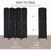 KeQ86518a3b03f839.jpg 6ft Folding Room Divider, 4 Panel Wall Partition with Wooden Frame for Bedroom, Home Office, Black