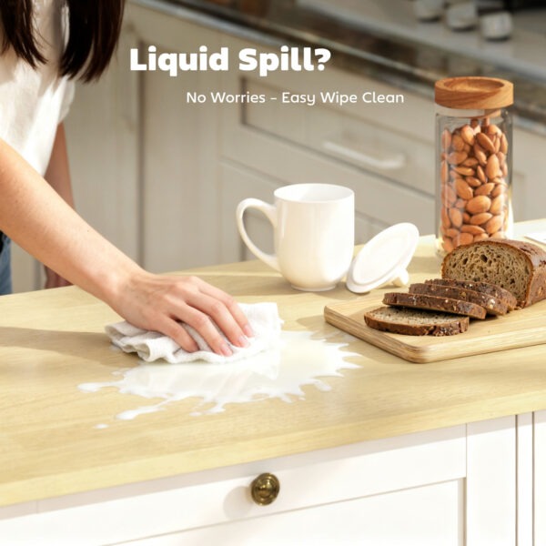 Kitchen Island Cart with Charging Station and Drop Leaf, Kitchen Island Table on Wheels with Trash Can Cabinet, White