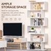 76" 6-Tier Geometric Wooden Bookcase S Shaped Storage Display Bookshelf Modern shelf Open Concept Living Room Home Office Furniture, White