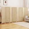 Wooden Room Divider with Pegboard Display, 8 Panel Folding Privacy Screen for Home Office, Natural Wood