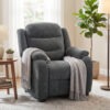 Massage Recliner Chair, Power Recliner with Quiet Brushless Motor, Remote, Pockets, 2 Memory Positions, Dark Grey
