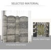 6 Ft Tall Folding Room Divider, 6 Panel Portable Privacy Screen, Hand-Woven Partition Wall Divider, Mixed Grey