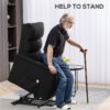 Lift Chair for Elderly, Power Chair Recliner with Remote Control, Side Pockets for Living Room, Black