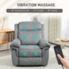 Manual Recliner Chair with Vibration Massage, Side Pockets, Corduroy Reclining Chair for Living Room, Grey