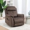 Manual Recliner Chair with Vibration Massage, Reclining Chair for Living Room with Side Pockets, Brown