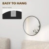 24" Decorative Wall Mirror for Bedroom Living Room, Modern Round Bathroom Mirror for Home Decor, Black