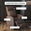 Power Lift Recliner Chair with Remote Control Side Pocket for Living Room Home Office Study Brown