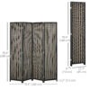 4 Panel Room Divider, 6 Ft Tall Indoor Portable Folding Privacy Screens, Bamboo Hand-Woven Freestanding Partition Wall Divider for Home Office, Brown